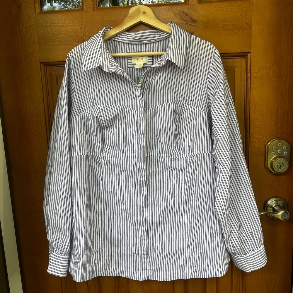 Anthropologie button down with corset seaming NWT